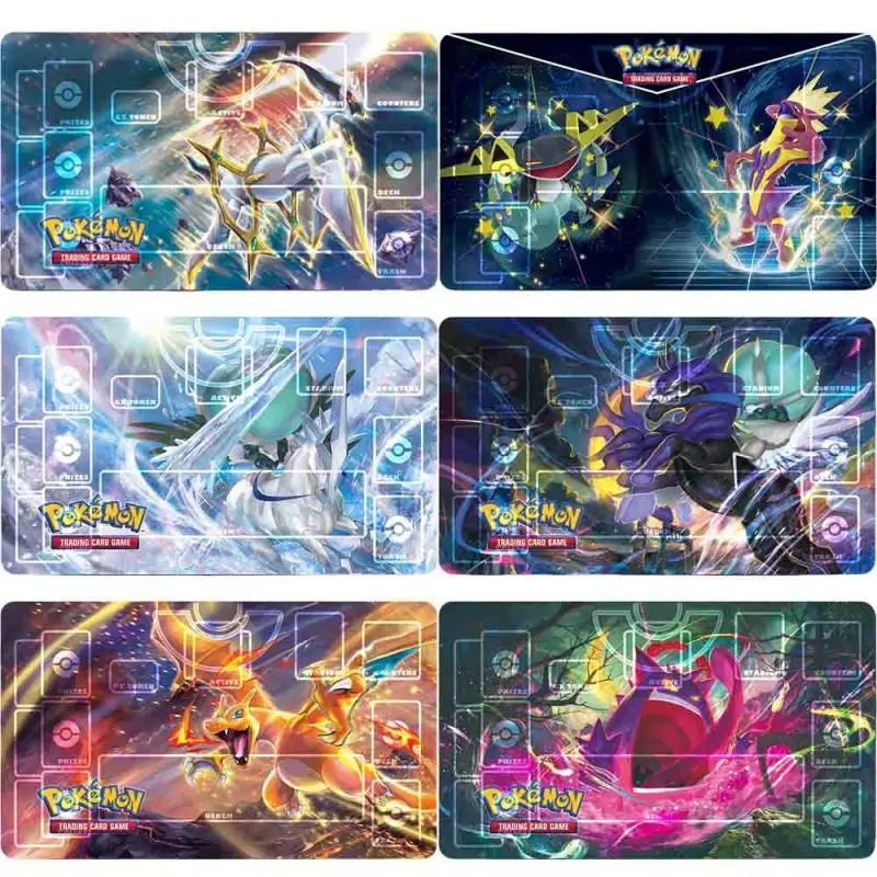 Pokemon 60X35Cm Card Mat Arceus Calyrex Sylveon Garchomp Charizard Dedicated Game Single Player Battle Anime Characters Card Pad