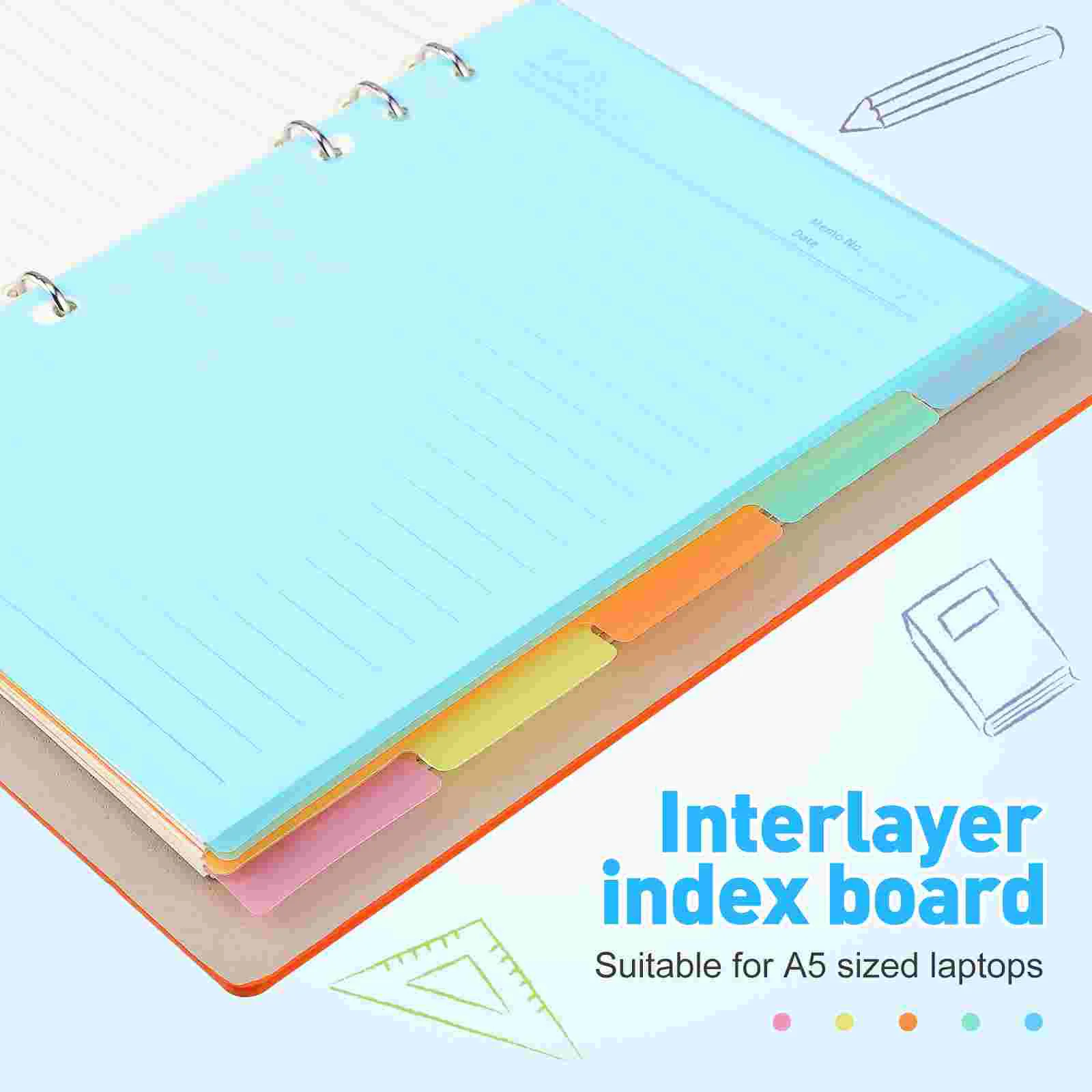 10 Pcs Tab Binder Dividers Half Transparent Multi-color Label Index Binder Dividers 6 Holes for Notebook Stationery Supplies NEW