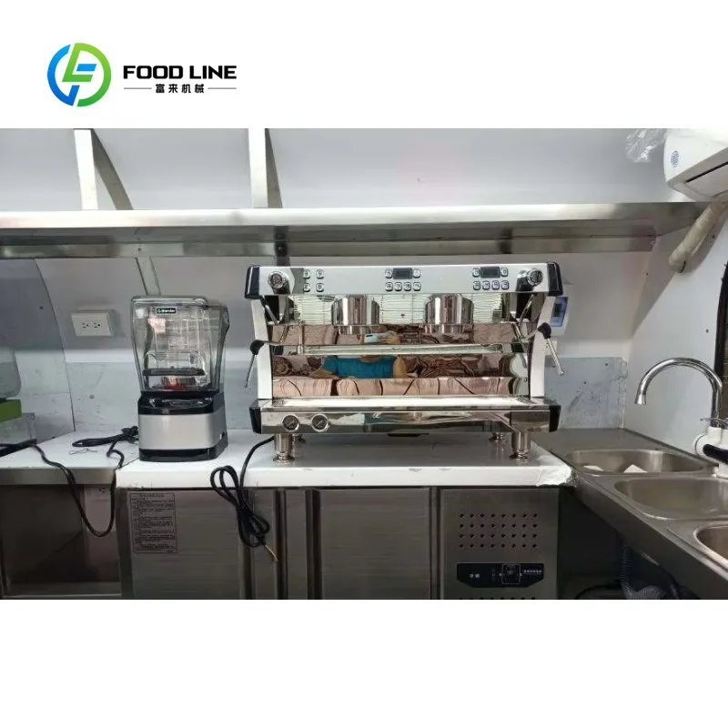 Towable Food Trailer Street Food Mobile Kitchen Vending Cart for Sale-Hotdog Burger Coffee Bar Waffle