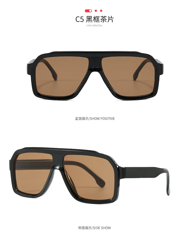 Neue Pilot Vintage Quadratische Sonnenbrille für Damen und Herren Rechteckige Sonnenbrillen Weibliche Brillen Sonnenbrillen für Männer und Frauen – Detail 9