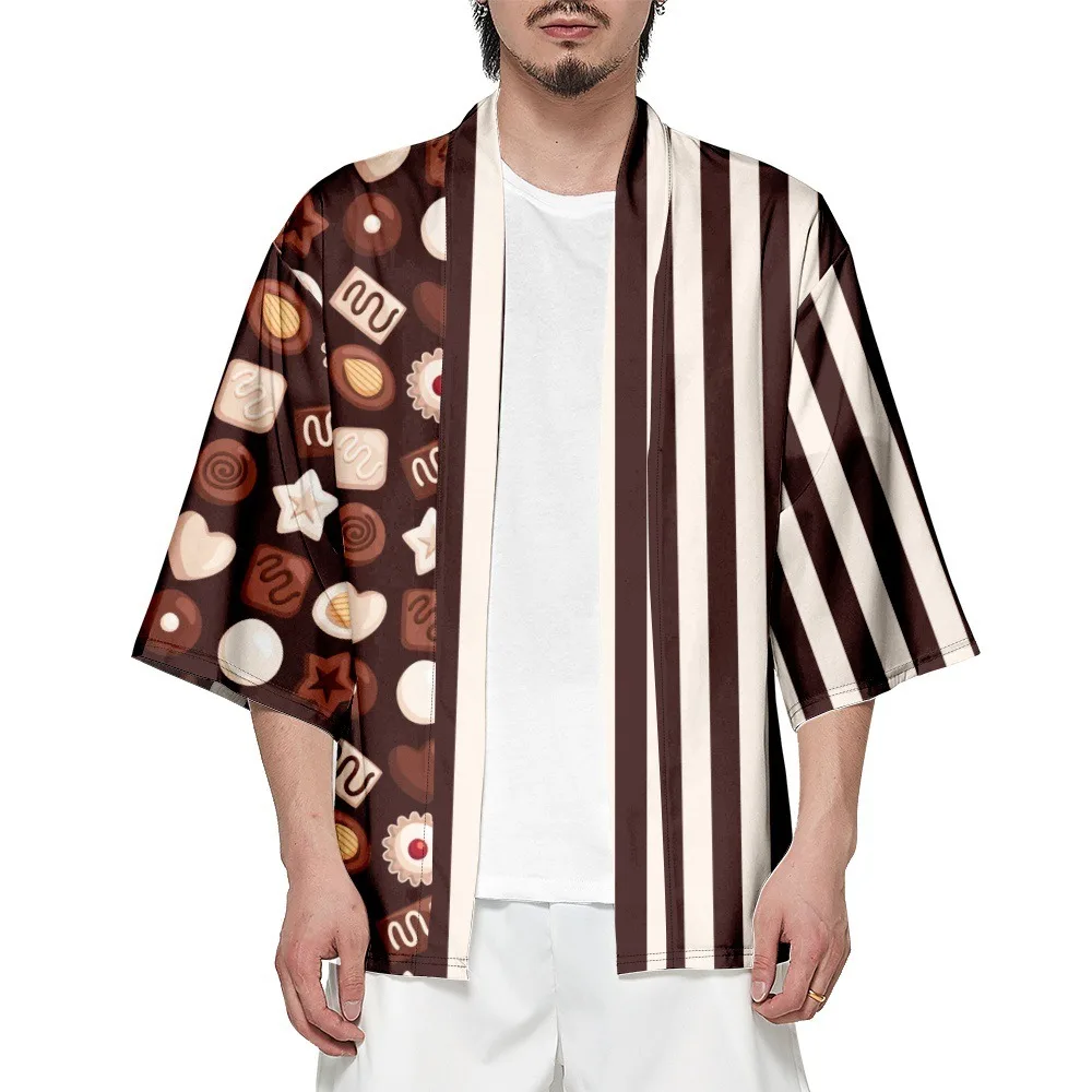 Summer Samurai Kimono Men Cosplay Beach Kimono Hawaiian Haori Streetwear Japanese Fashion Yukata Cardigan Daily Robe Hot Sale