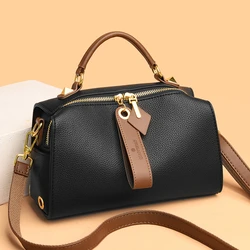 High Quality Solid Color Leather Shoulder Crossbody Bag For Women 2024 Luxury Women's Handbag Designer Female Messenger Tote Sac