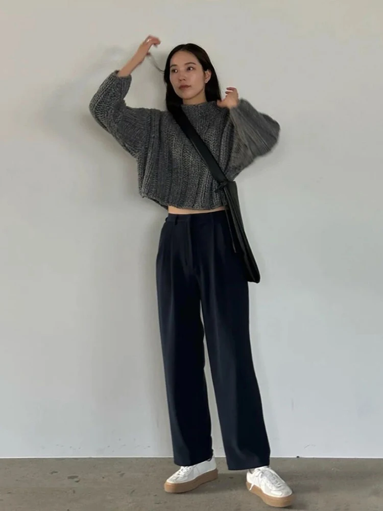 Suéter longo feminino macio e aconchegante com gola alta Or Sve outono inverno solto casual versátil malhas confortáveis lazer...