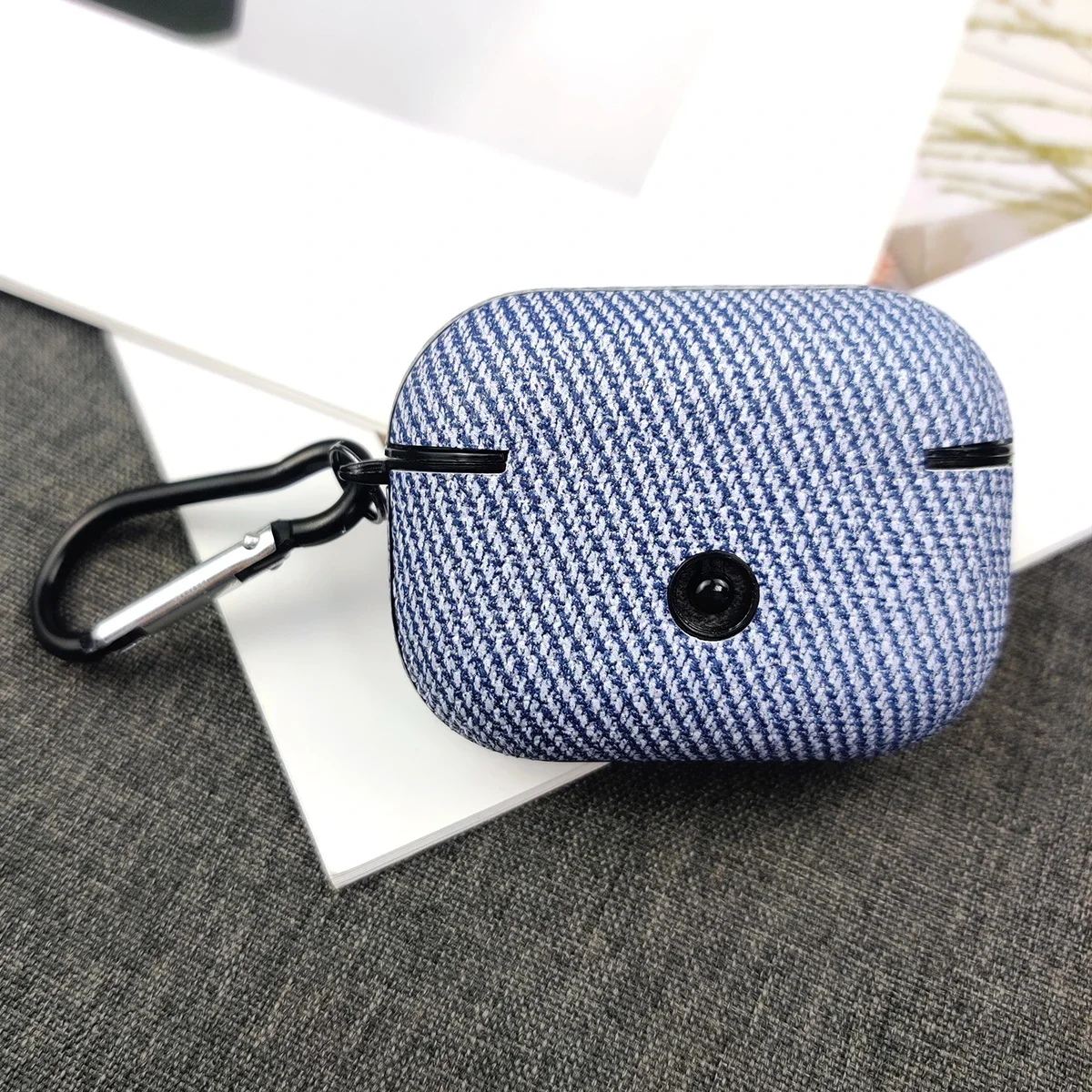 

For AirPods Pro3 Fashionable twill earphone case with pairing buttons For AirPods 1/2/3/4/Pro/Pro2
