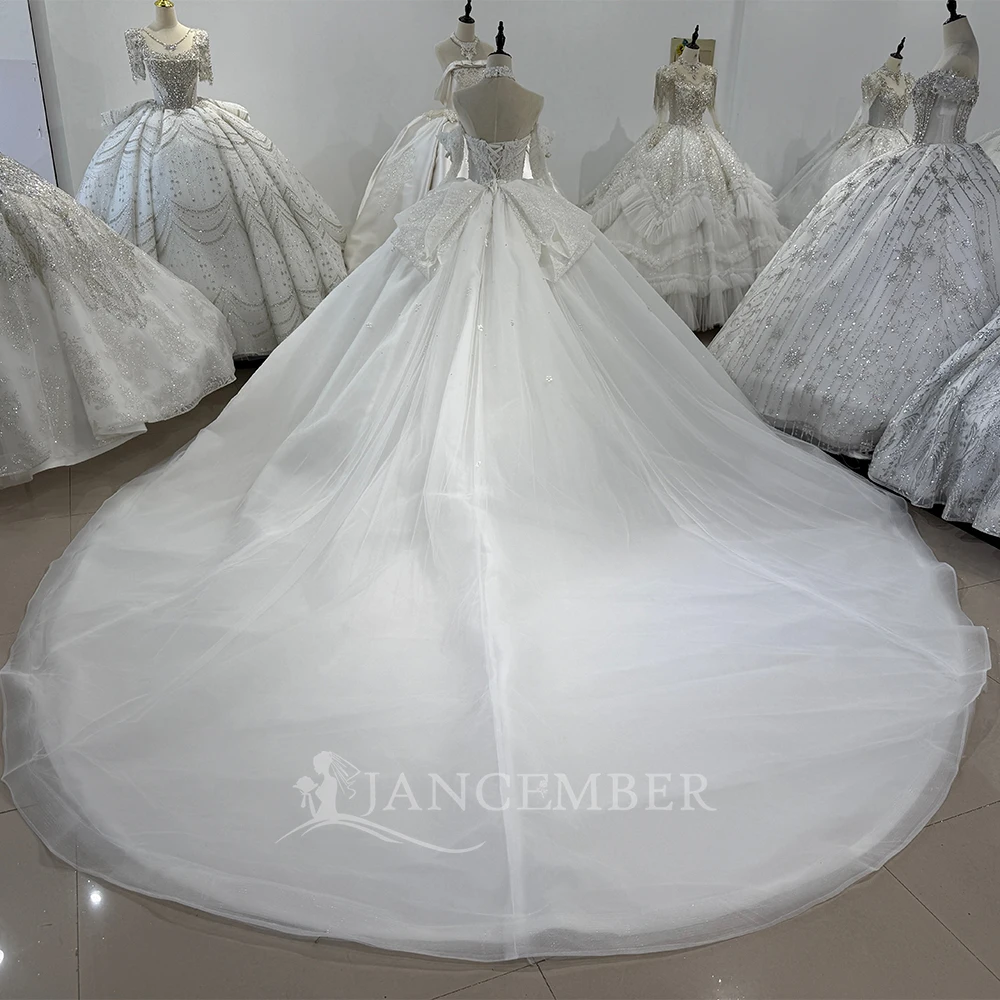 Customized Princess Vintage Lace Up Back Ball Gown Wedding Dress With Lace Removable Sleeves Bridal Gowns vestidos de novia boda