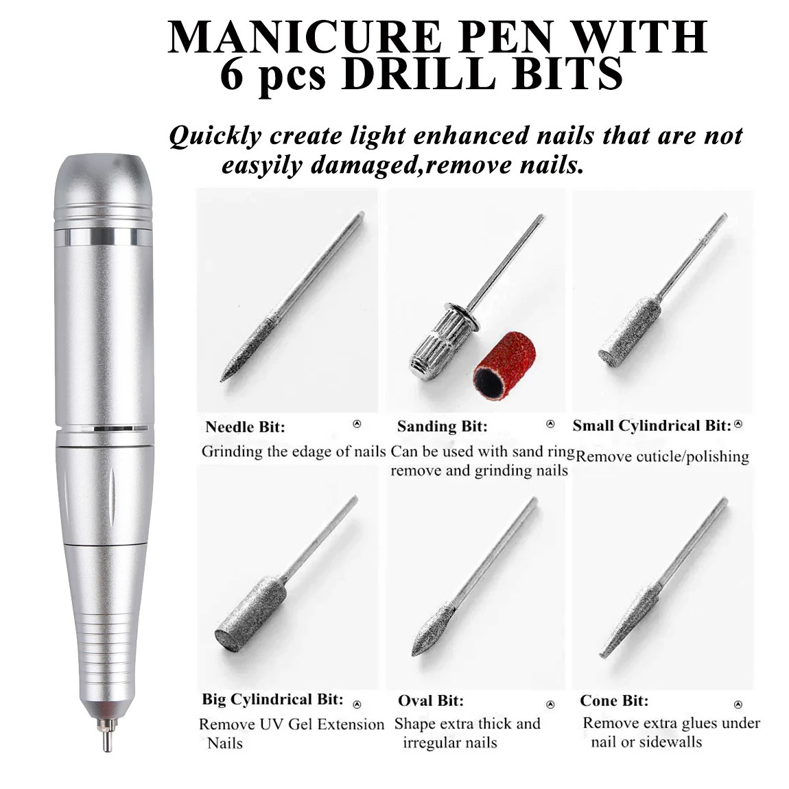 45000RPM Mini Portable Nail Drill Machine Professional Rechargeable Electric Low Noise Nail Sander File for Manicure Salon Tool