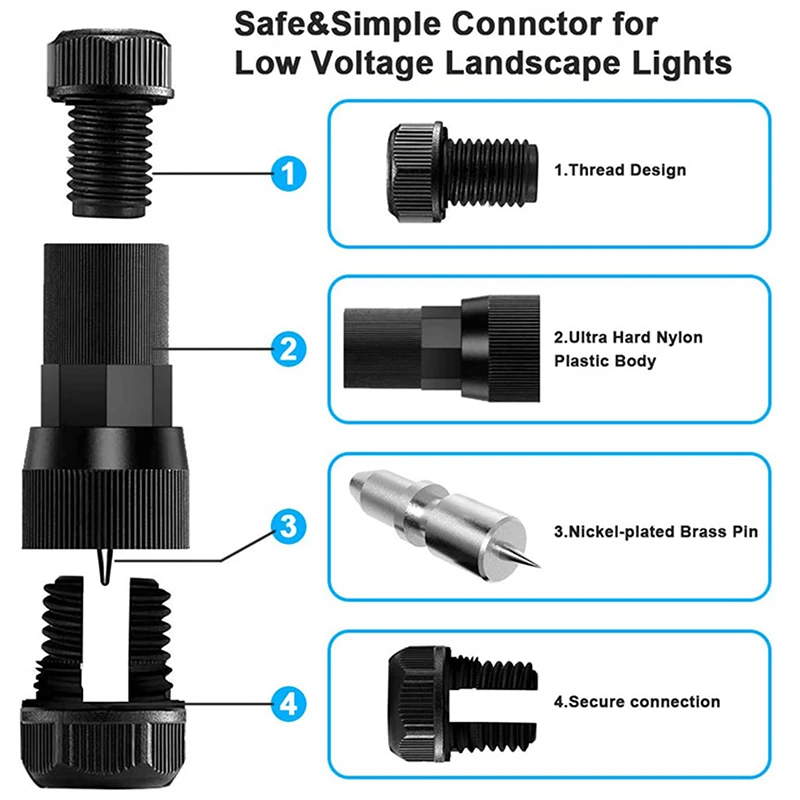 1/2Pcs Piercing Terminal Low Voltage Cable Connector Quick Electrical Cable Waterproof Crimp Outdoor Wire Terminal Block