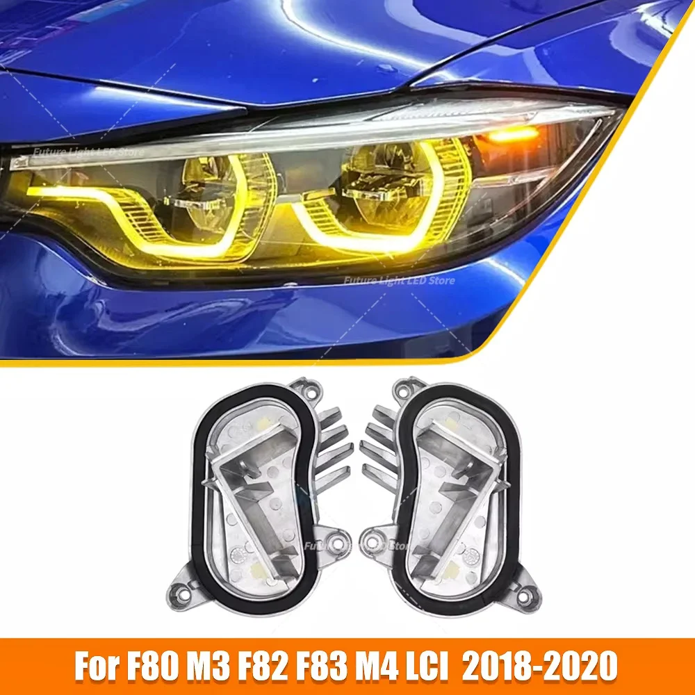 Yellow Angel Eyes DRL Module For BMW M3 F80 M4 F82 F83 F32 F36 LCI 2018-20 Adaptive LED Headlight Daytime Running Light Blue Red