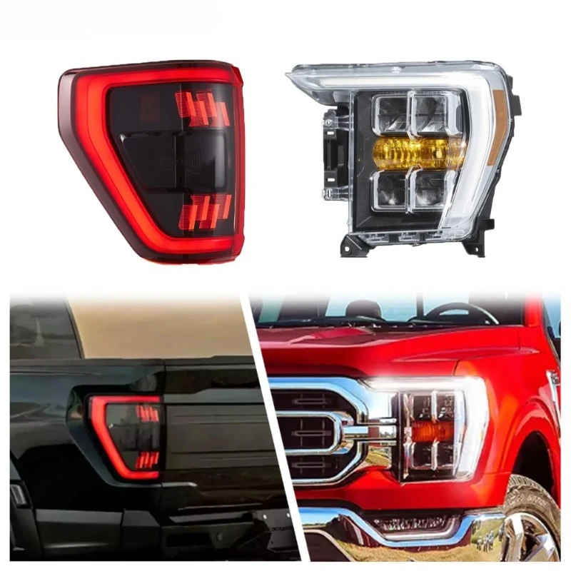 LED Headlight，Dual Beam Sequential Turn Signal，Tail Light，Plug&Play Assembly Upgrade，Lamp，For Ford F150 13th Gen 2021-2025