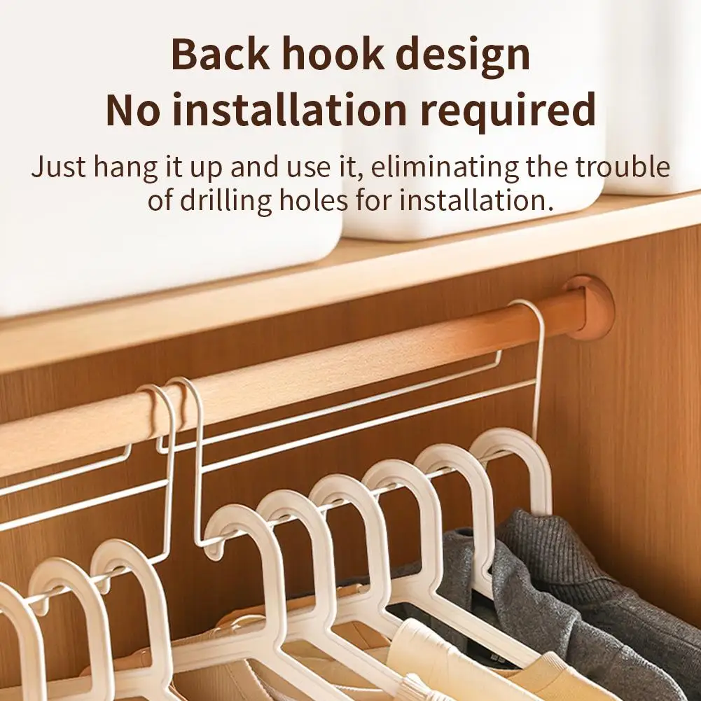 Clothes Hanging Rack Space Saving Closet Hanger Organizer Wardrobe Clothes Hanger Rod Multi Function Space Saver Home