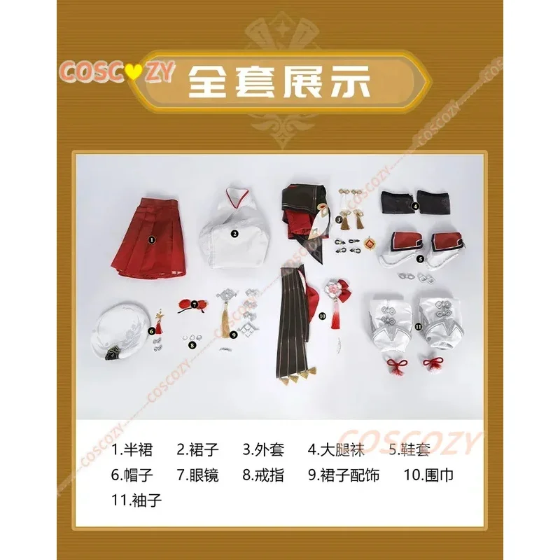 Game Genshin Impact Lantern Rite Hutao Cosplay Costume Wig Hu Tao Cherries Snow Laden Outfit Hair Red Costumes for New Year