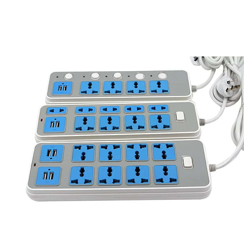 Universal Power Strip UK EU US Plug Available  8 9 4 Ports Power Strips Home Extension Electrical Socket 2 4 USB Charger