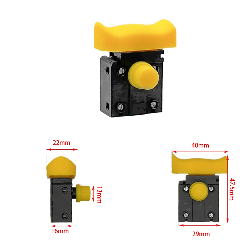 Yellow High Power Electric Planer Switch For Hammer Drill Polisher Blower Replacement Part Heavy Duty Plastic Control Button Too