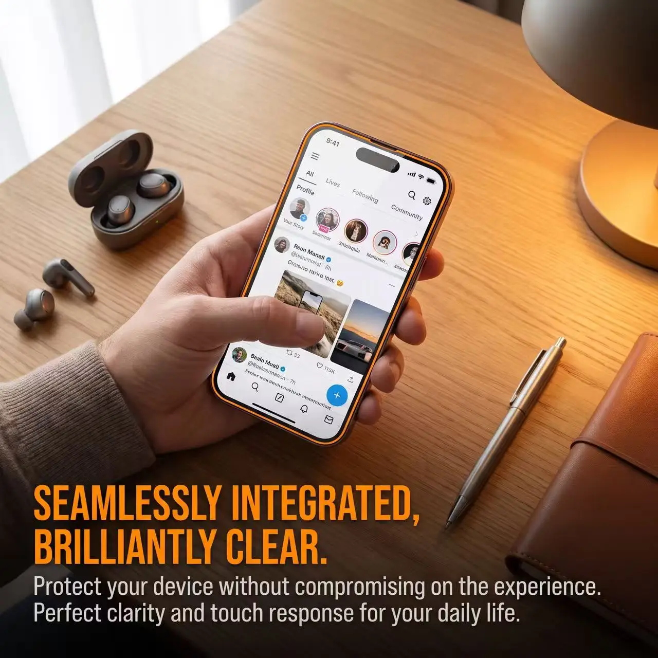 Orange Border For Full Coverage HD Tempered Glass Film , Fits Perfectly Without White Edges, 9H Hardness for Scratch And Explosion Resistance. Specially Designed for 18PRO/18PRO MAX/17 PRO/ 17 PRO MAX, Pack Of 5.