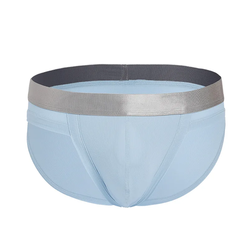 

Men's Ice Silk Briefs, Breathable Separated Pouch Underwear, Anti-Moisture Supportive Briefs Youth Fashion Bulge Sports Knickers