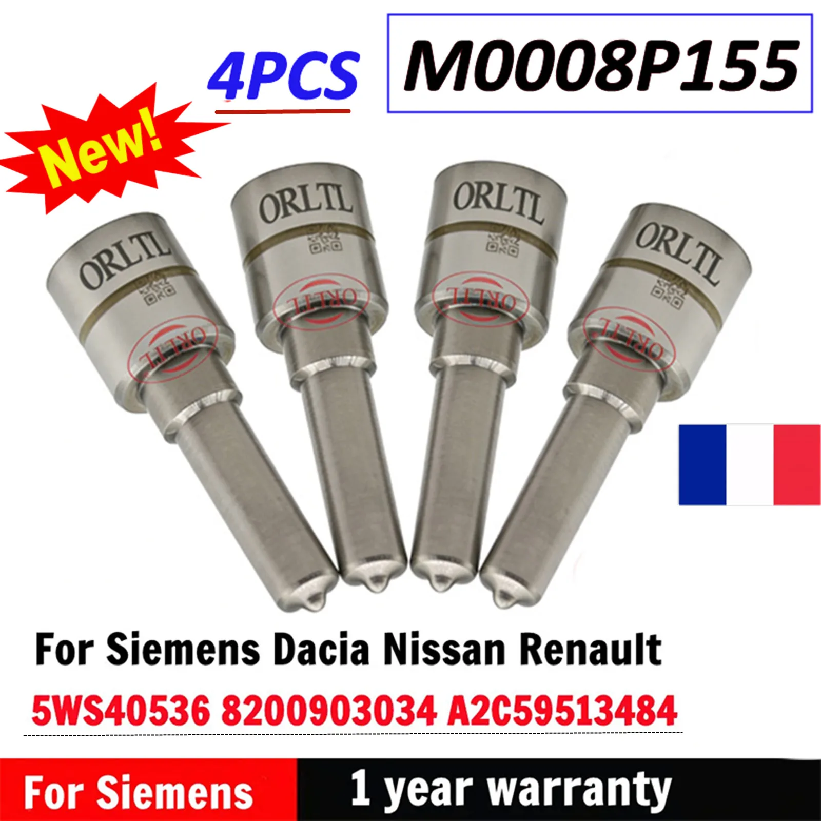 

4PCS Diesel Injector Nozzle M0008P155 For Siemens Dacia Nissan Renault Injector 5ws40536 8200903034 A2c59513484