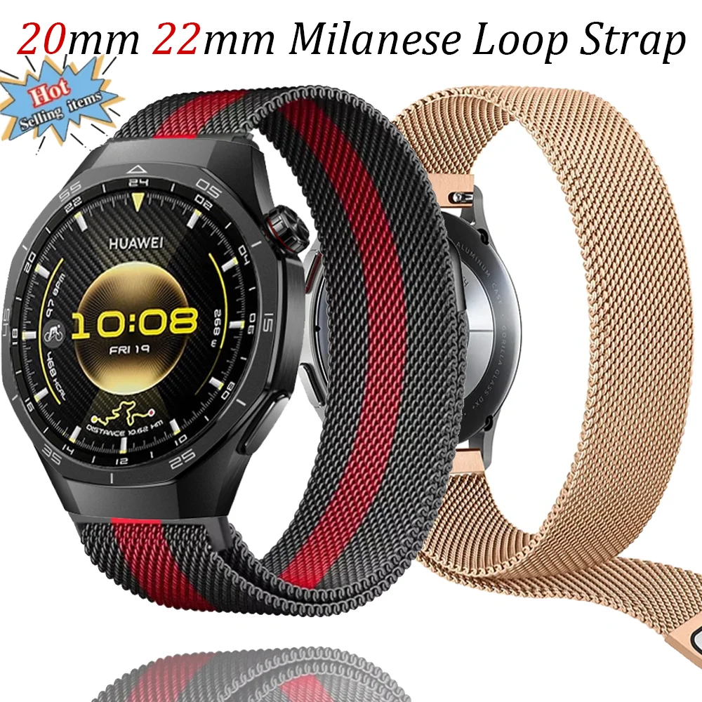 Milanese حلقة حزام لساعة هواوي GT6-5-4-3 46 مللي متر سوار معدني مغناطيسي سامسونج جالاكسي ساعة 7-6-5-4 الكلاسيكية 20 مللي متر 22 مللي متر الفرقة #1