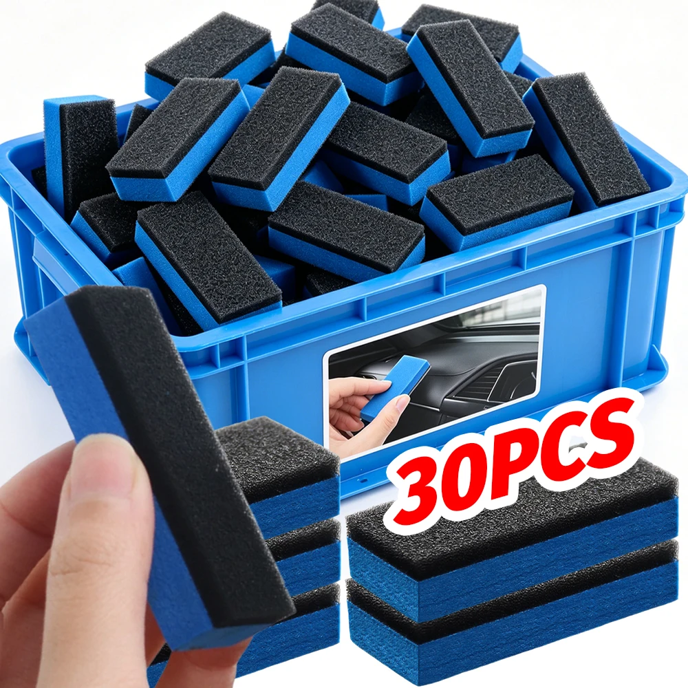 Crystal Coated Sponge Wipe High Density EVA Double-sided Use Car Paint Polishing Waxing Pad Scratch Free Applicator Universal
