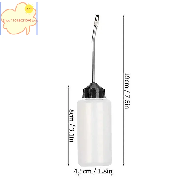 [YH] 120ML Ölflasche für Nähmaschinen, durchsichtige weiße Kunststoff-Sprühdüse, leere Ölflasche, Öler aus Kunststoff für Schmieröle