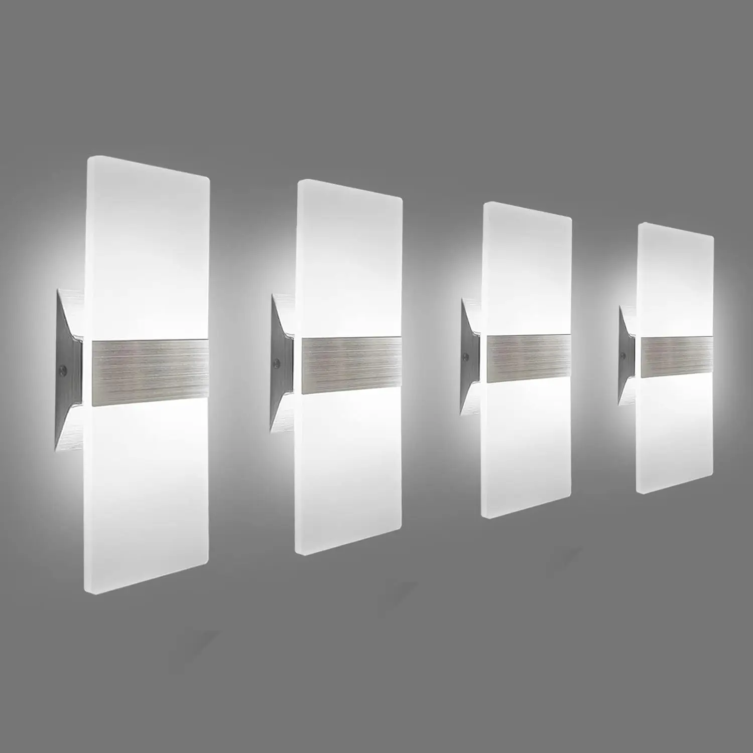 Modern Wall Sconces 4 Pack, Led Wall Light 10w, Cool White 6000K