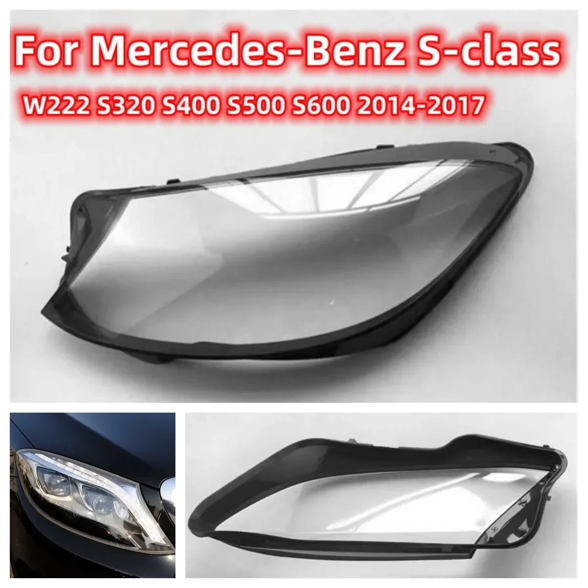 

For Mercedes Benz W222 14-17 Headlamps Cover Lampshade Lens Headlight Shell S320 S400 S500 S600 2014 2015 2016 2017