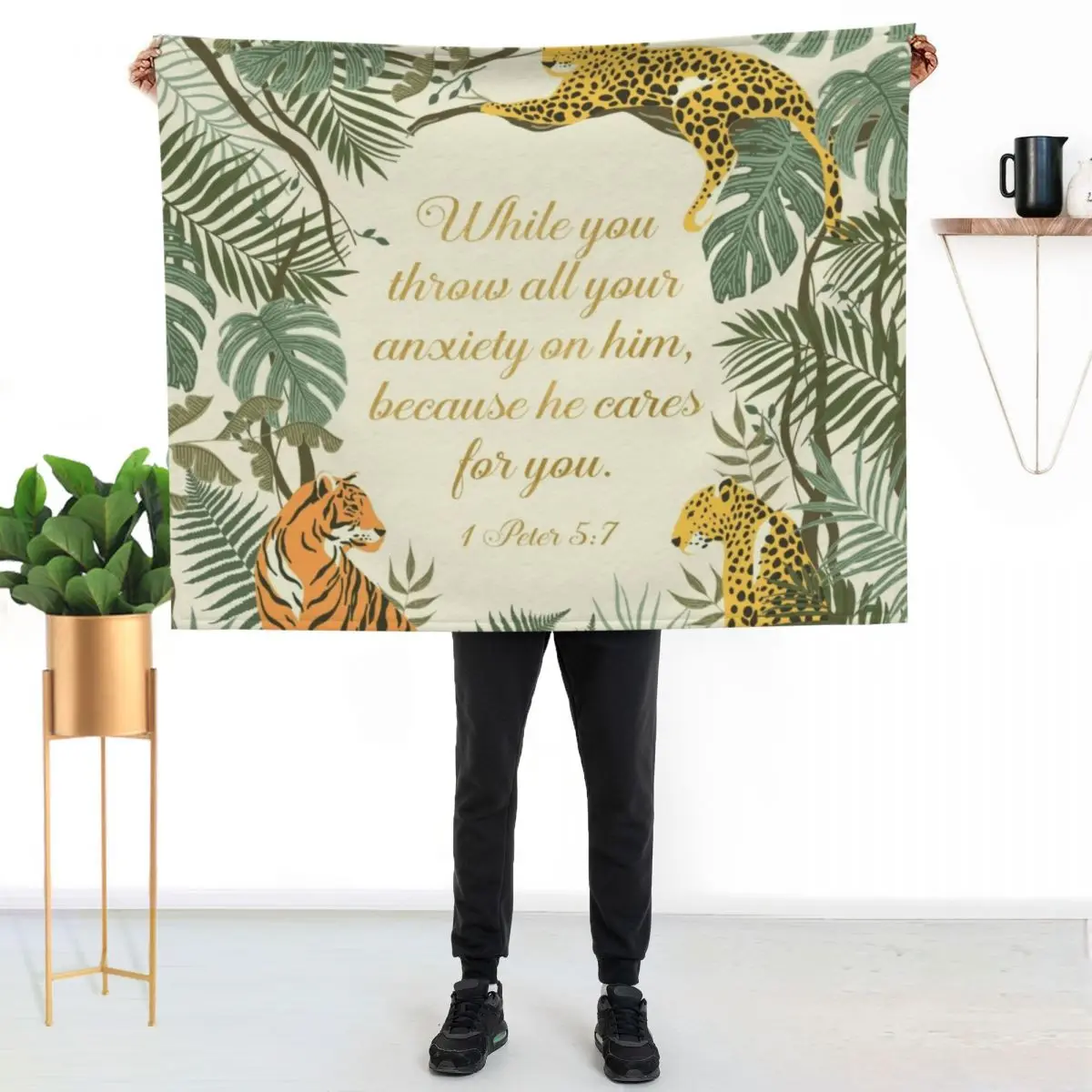 1 PETER 5:7 Throw Blanket Thermals For Travel bed plaid funny gift for sofa Decorative Sofas Multi-Purpose Blankets