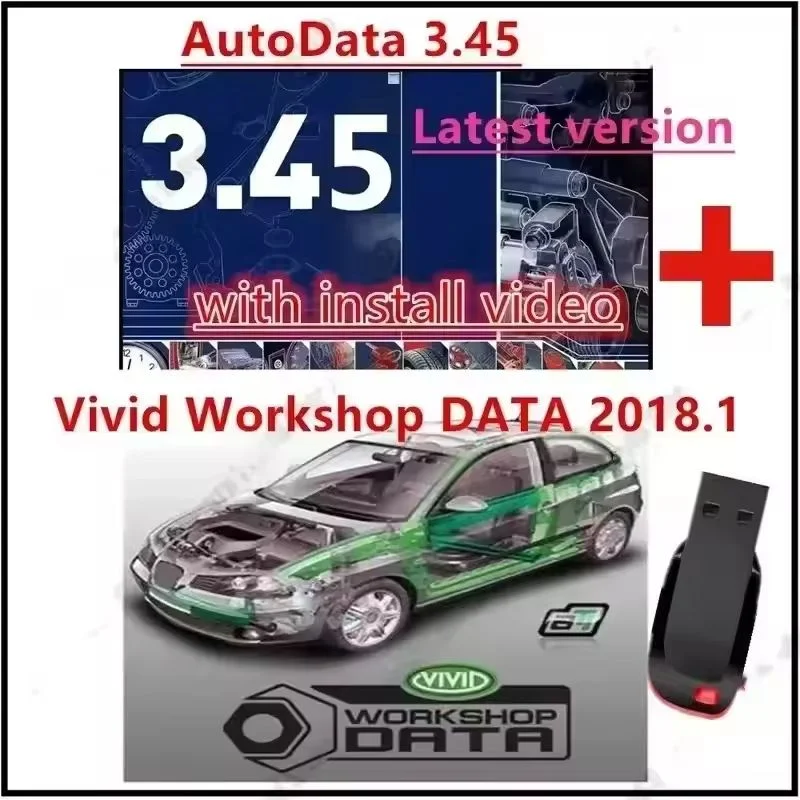 Hot Selling Alldata 10.53 Software + Autodata 3.45 + ATSG 2017 R3+ Vivid 2018 Car Diagnostic Tool Repair Software