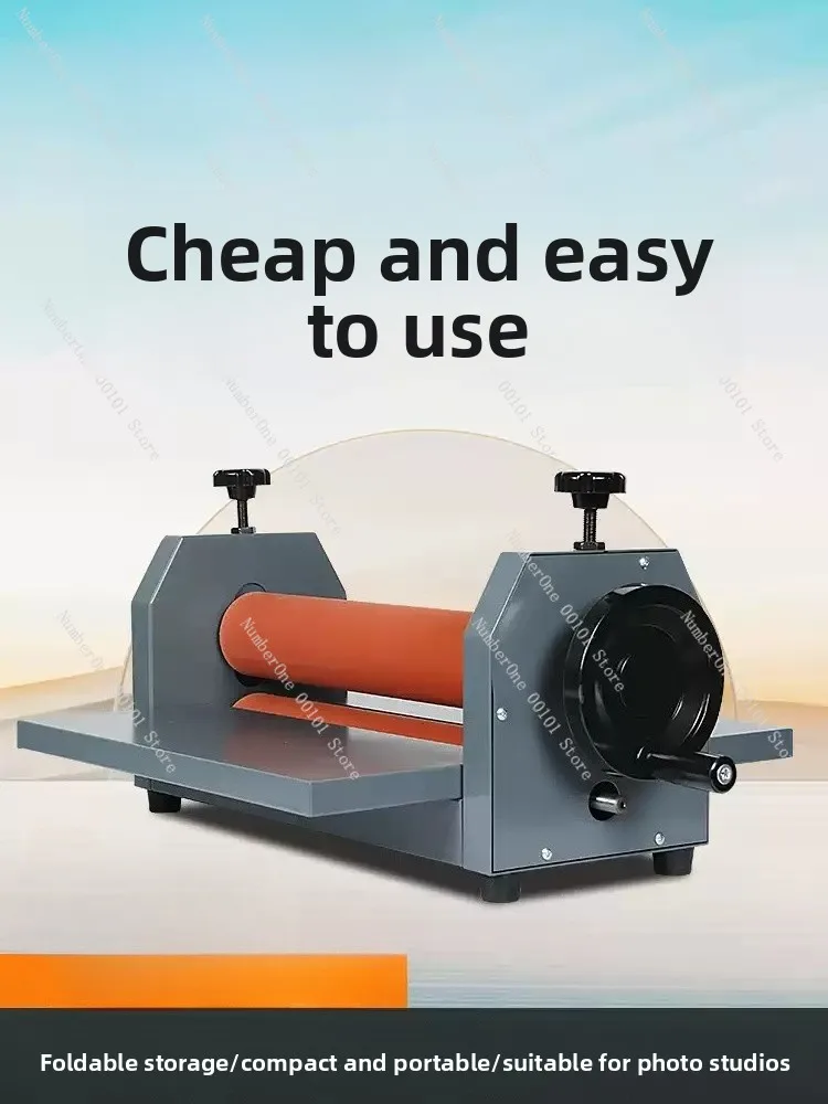 TK390 Laminator Manual Cold Laminating Machine, Small Rubber Roller Laminating Machine