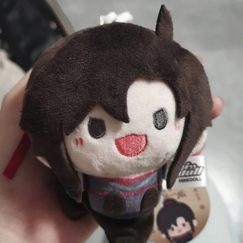 8cm Genuine Mo Dao Zu Shi Anime Figures Lan Wangji Wei Wuxian Kawaii Peripheral Doll Bag Plush Pendant Keychain Decor Toys Gift