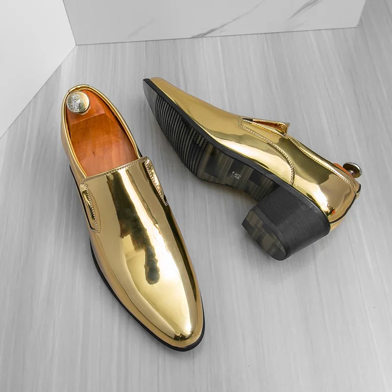 

Мужская обувь на высоком каблуке, модные модельные туфли с острым носком, деловые оксфорды, повседневные удобные туфли