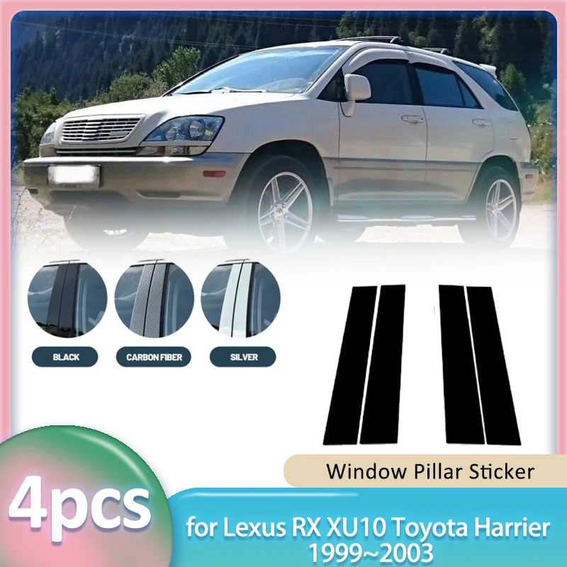 

Window Trim Sticker for Lexus RX XU10 Toyota Harrier 1999~2003 2000 Carbon Fiber Car B C Pillar Post Cover Door Part Accessories