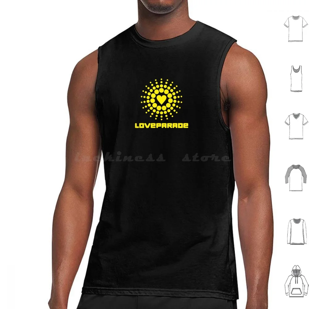 Yellow Loveparade Logo Tank Tops Vest Sleeveless Loveparade Love Parade Berlin Techno Party Heart Music Equality Fun