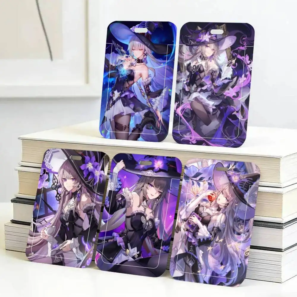 The Herta Honkai Star Rail Game ID Card Holder Neck Strap Pendant Door Badge Holder Lanyards Keychain Work Credential Case Gift