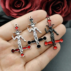 5pcs New Enamel Baphomet Goat Inverted Cross Pendants, Satan Charm, Satanic, LuciferDevil ,DIY Handcrafted Jewelry Accessories