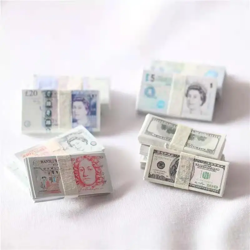 Mini Pound Four Denominations Barbies Accessories Miniature items Imitation Banknotes 1/6 Dolls Accessories Baby Christmas Gifts