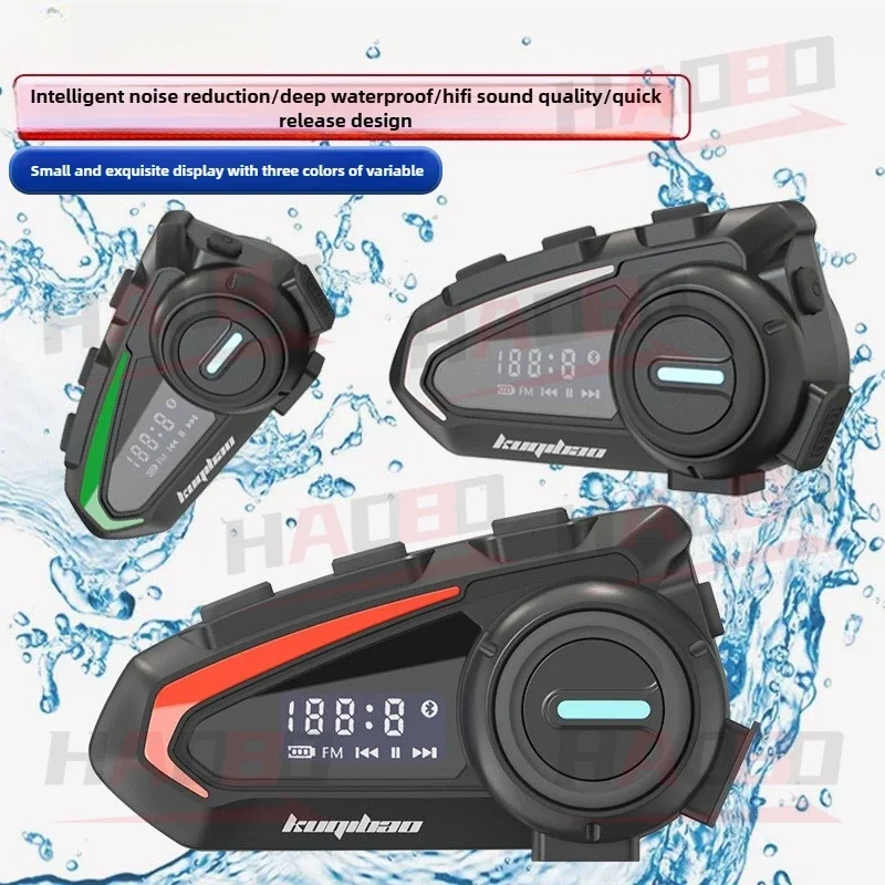 

Noise Reduction Bluetooth Motorcycle Helmet Headset Intercomunicador Wireless Motorbike Head Interphone LCD Screen FM Earphone