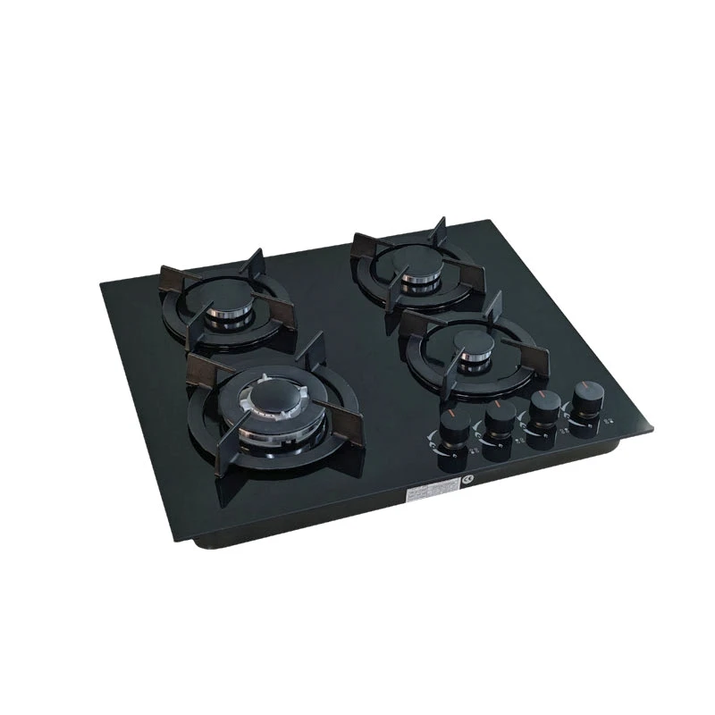 4 Burner Gas Stove Reinforced Glass Built-in Gas Hob Electric Power for Household Hotels Outdoor Activities LPG Compatible