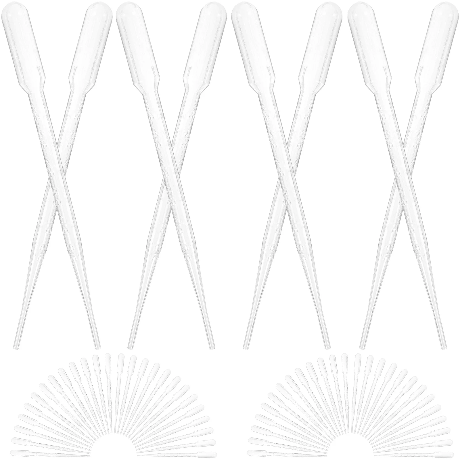 100 Pcs Dropper Bottle Transfer Pipette Pippets Droppers Washing Pasteur Pipettes 3ml Disposable