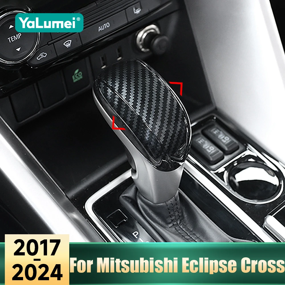 Para Mitsubishi Eclipse Cross 2017-2018 2019 2021 2022 2023 2024 cubierta de perilla de palanca de cambios de coche pegatina embellecedora de manija de palanca de cambios