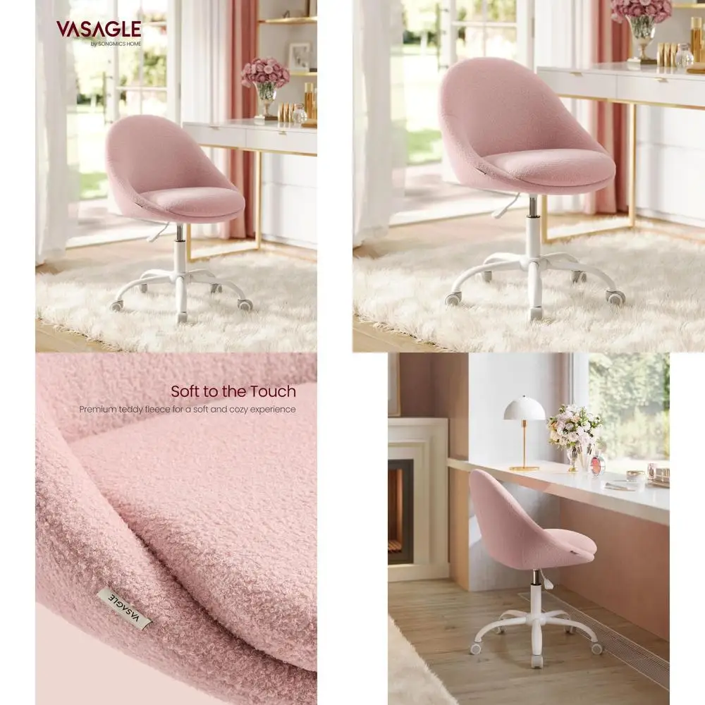 

Jelly Pink Lumbar Support Swivel Arm Desk Chair for Compact Spaces, Bedroom
