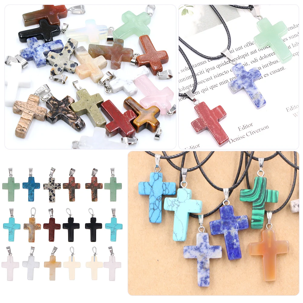 20pcs Pendant Crystal DIY Charms for Bracelets Keychain Small Size Cross Charms For Decoration Jewelry Making Accessories