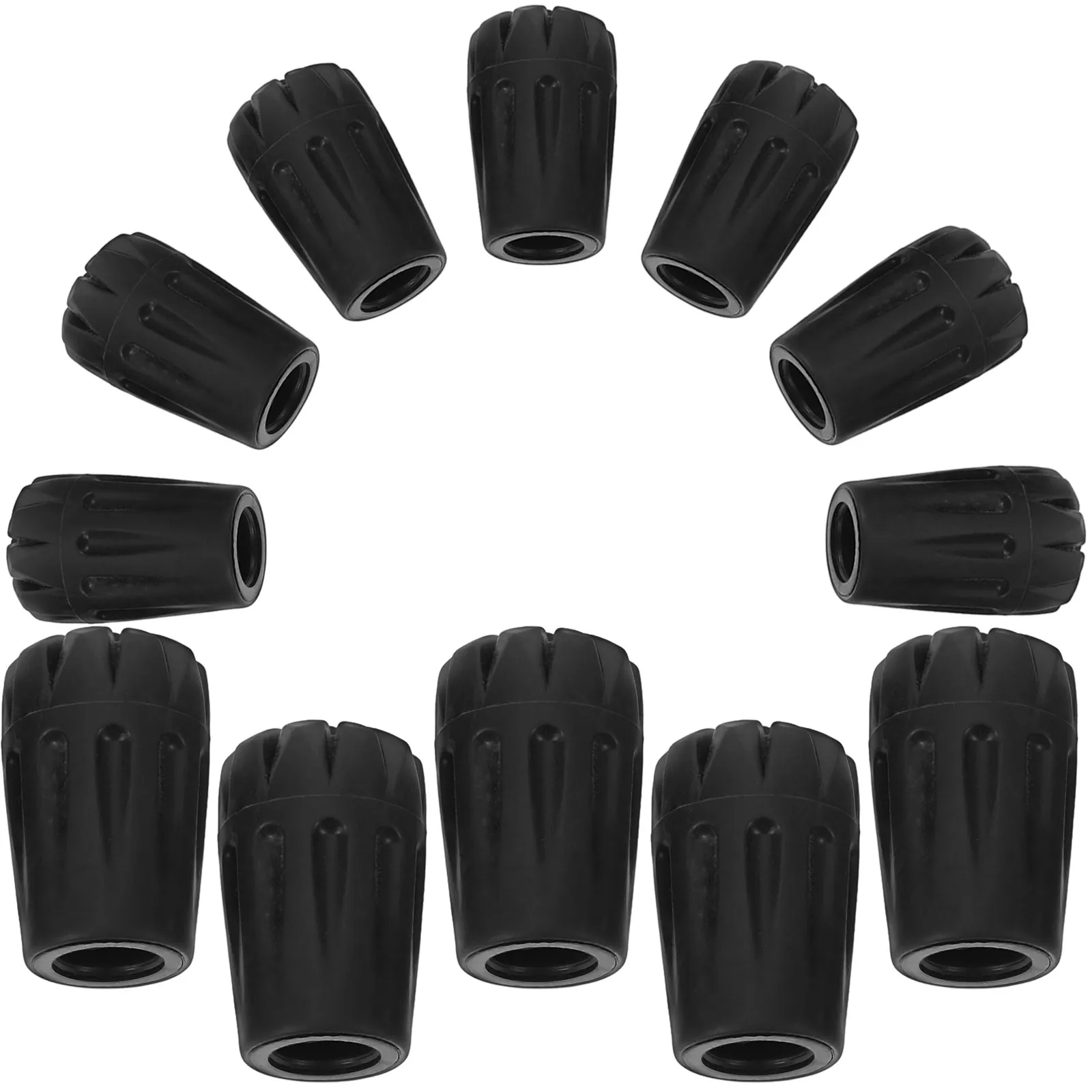 

15 шт. Наконечники для треккинговых палок, нескользящие защитные колпачки для тростей, легко устанавливаемые, прочные, противоскользящие наконечники для костылей, для альпинизма