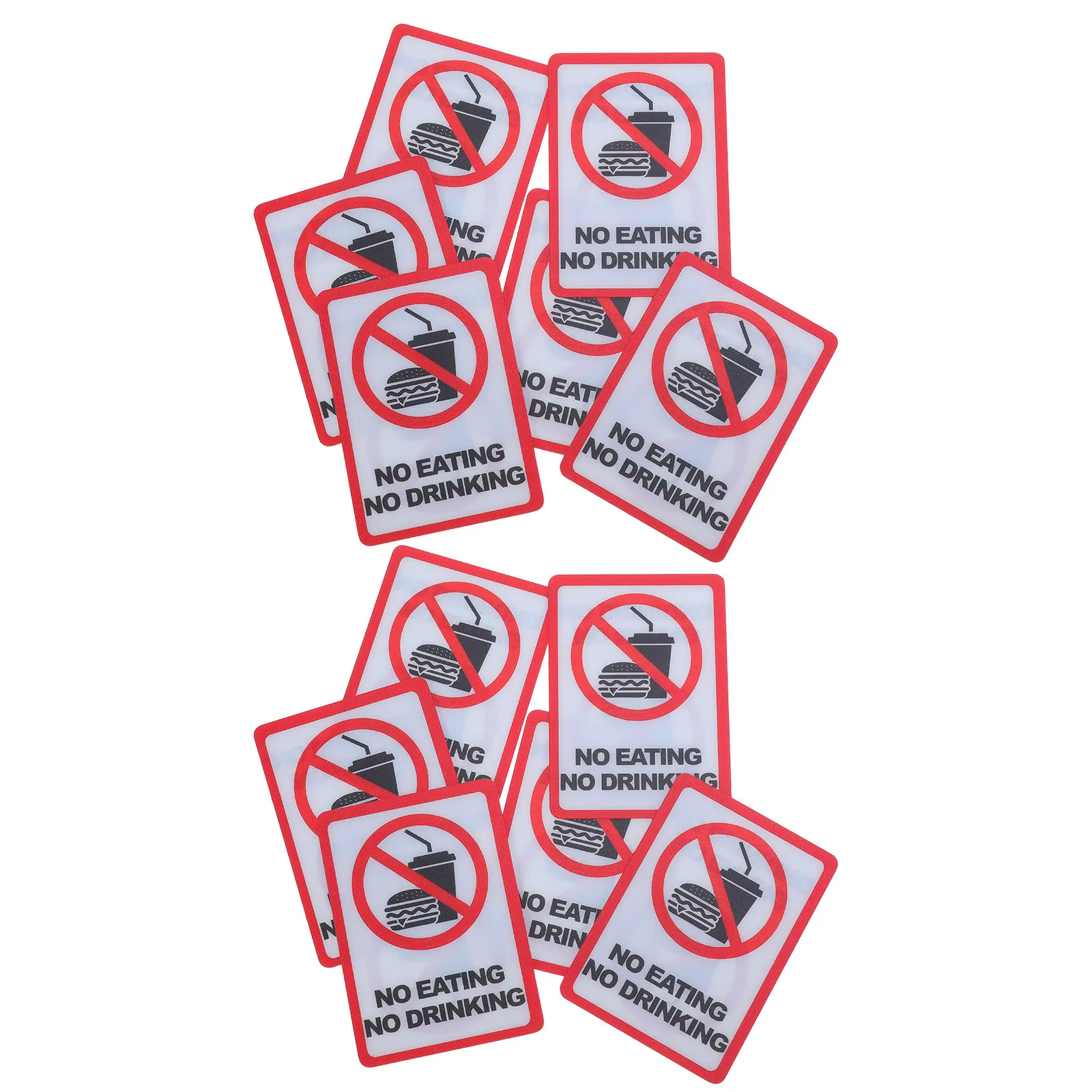 12Pcs No Eating Drinking Warning Labels Clear Self Adhesive Safety Stickers for Factory Workshop Office Library Indoor Outdoor view 5