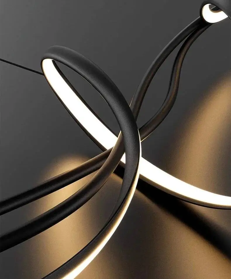 โคมไฟ LED สไตล์มินิมอลสำหรับตกแต่งบ้าน โคมไฟโมเดิร์นสำหรับห้องนั่งเล่น โต๊ะอาหาร โคมไฟแขวนเพดานในร่ม