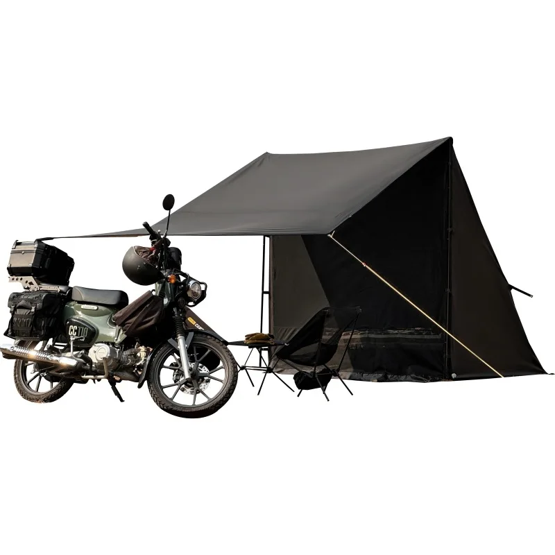 

Outdoor motorcycle side tent, shelter universal, electric motorcycle travel canopy tent, sunshade portable vinyl camping
