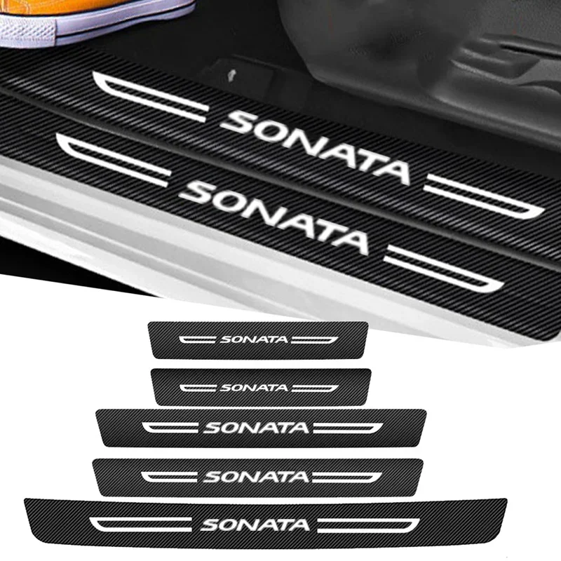 Car Door Threshold Sill Protective Rear Trunk Bumper Guard Sticker Decal for HYUNDAI Sonata Logo 2015 2017 2018 2019 2020 2021