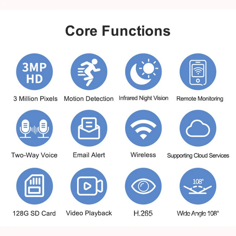 2MP HD Camera with Two Way Audio Wifi Camera Night Vision Table Desk Monitor Camera Humanoid Detection Easy to Set up V380 Pro