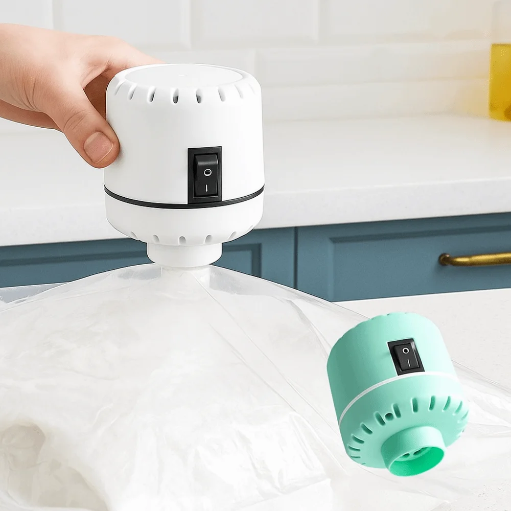 Plastic Compressed Bag Electric Pump Space Saving Labor Saving Mini Vacuum Sealer Machine Inflatable Powerful