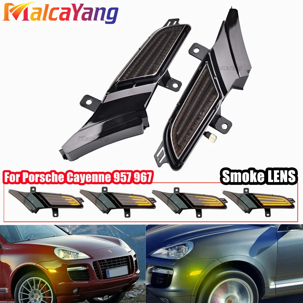 

2pc Dynamic Led Turn Signals Side marker light Lamp For Porsche Cayenne 957 967 2007-2010