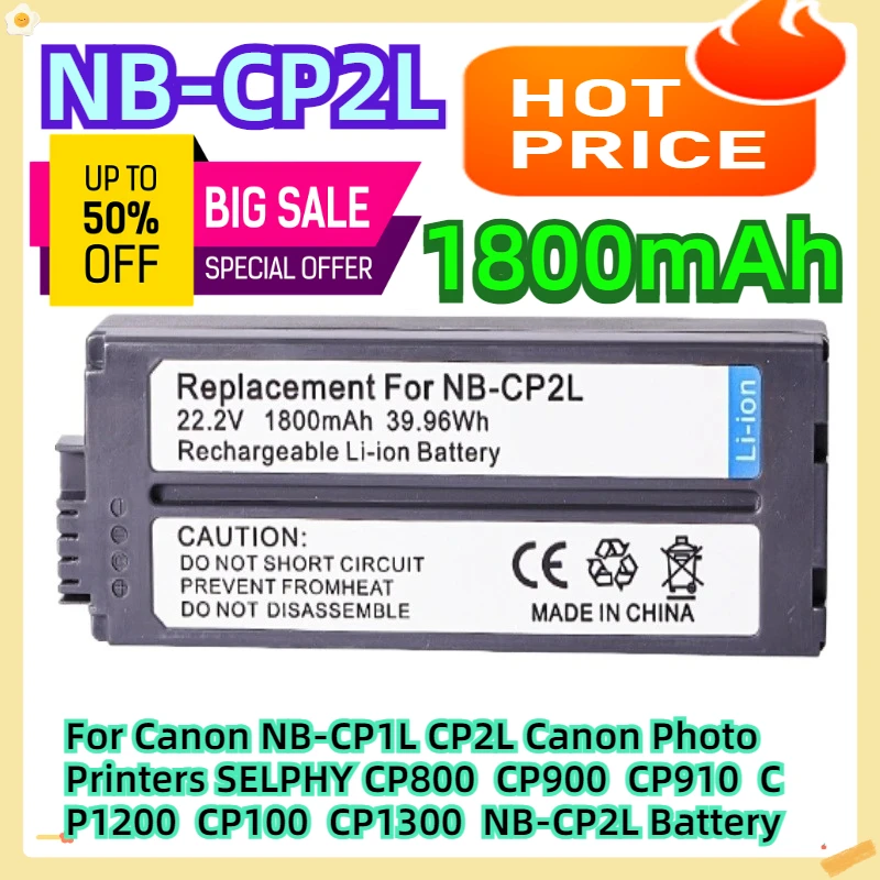

For Canon NB-CP1L CP2L Canon Photo Printers SELPHY CP800 CP900 CP910 CP1200 CP100 CP1300 NB-CP2L Battery